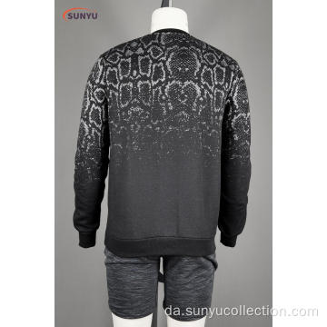 Mænds Jacquard Langærmet Sweatshirt uden hætte